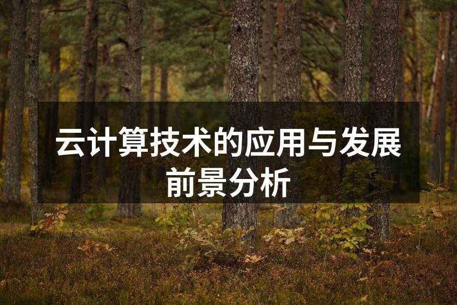 云计算技术的应用与发展前景分析